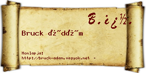 Bruck Ádám névjegykártya